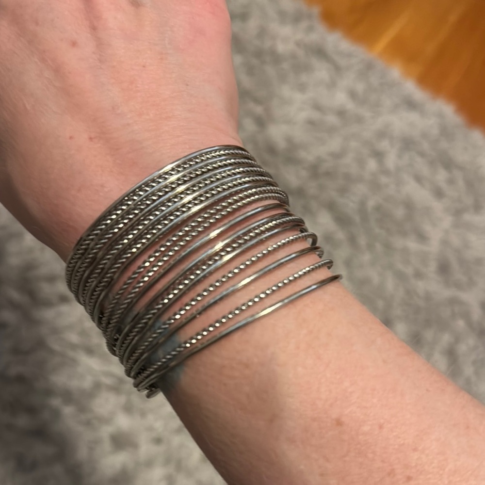 Park Lane Silver Textured Bracelet Set